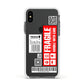 Fragile Parcel Labels with Name Apple iPhone Xs Impact Case White Edge on Black Phone