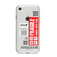 Fragile Parcel Labels with Name iPhone 8 Bumper Case on Silver iPhone