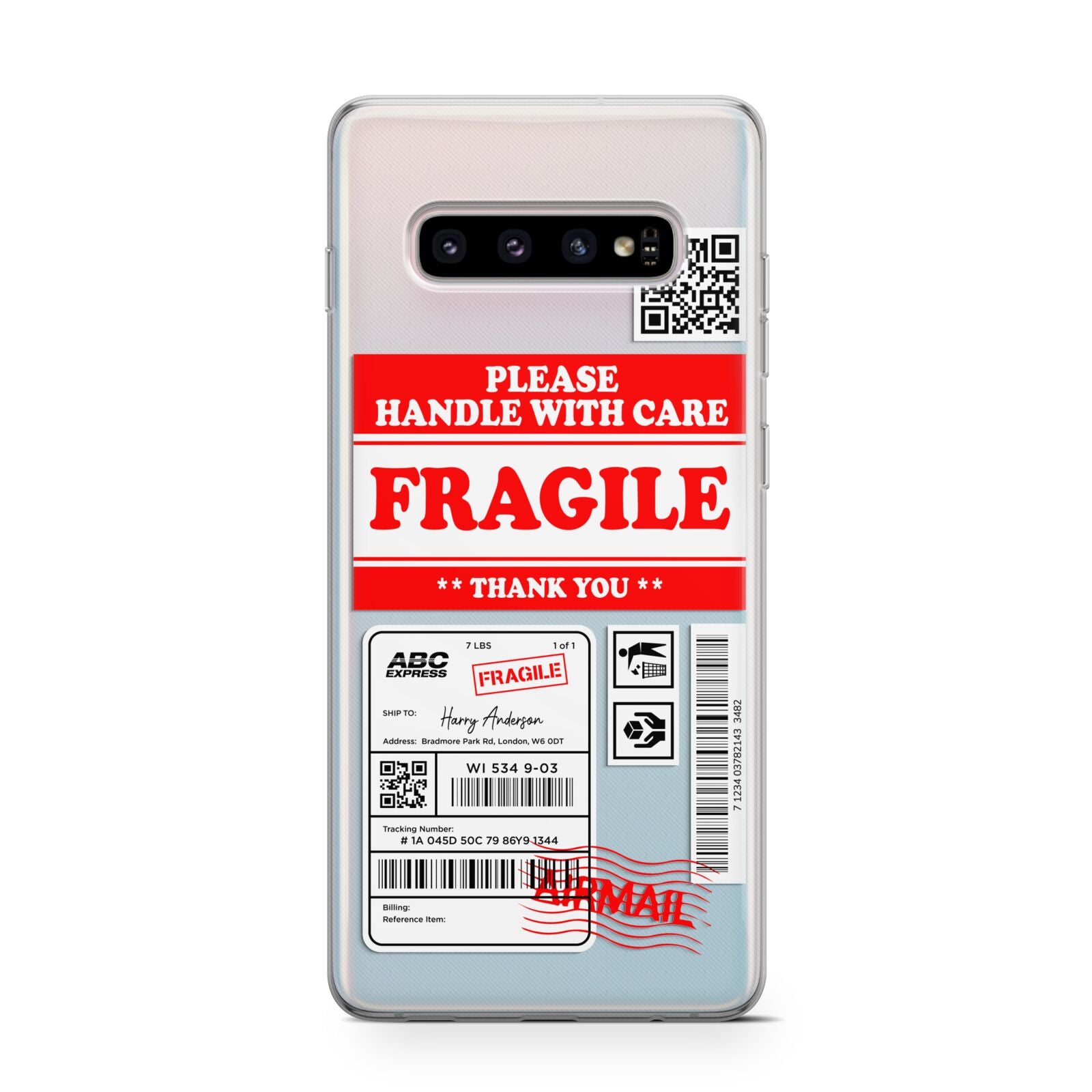 Fragile Parcel Stickers with Name Protective Samsung Galaxy Case – Dyefor