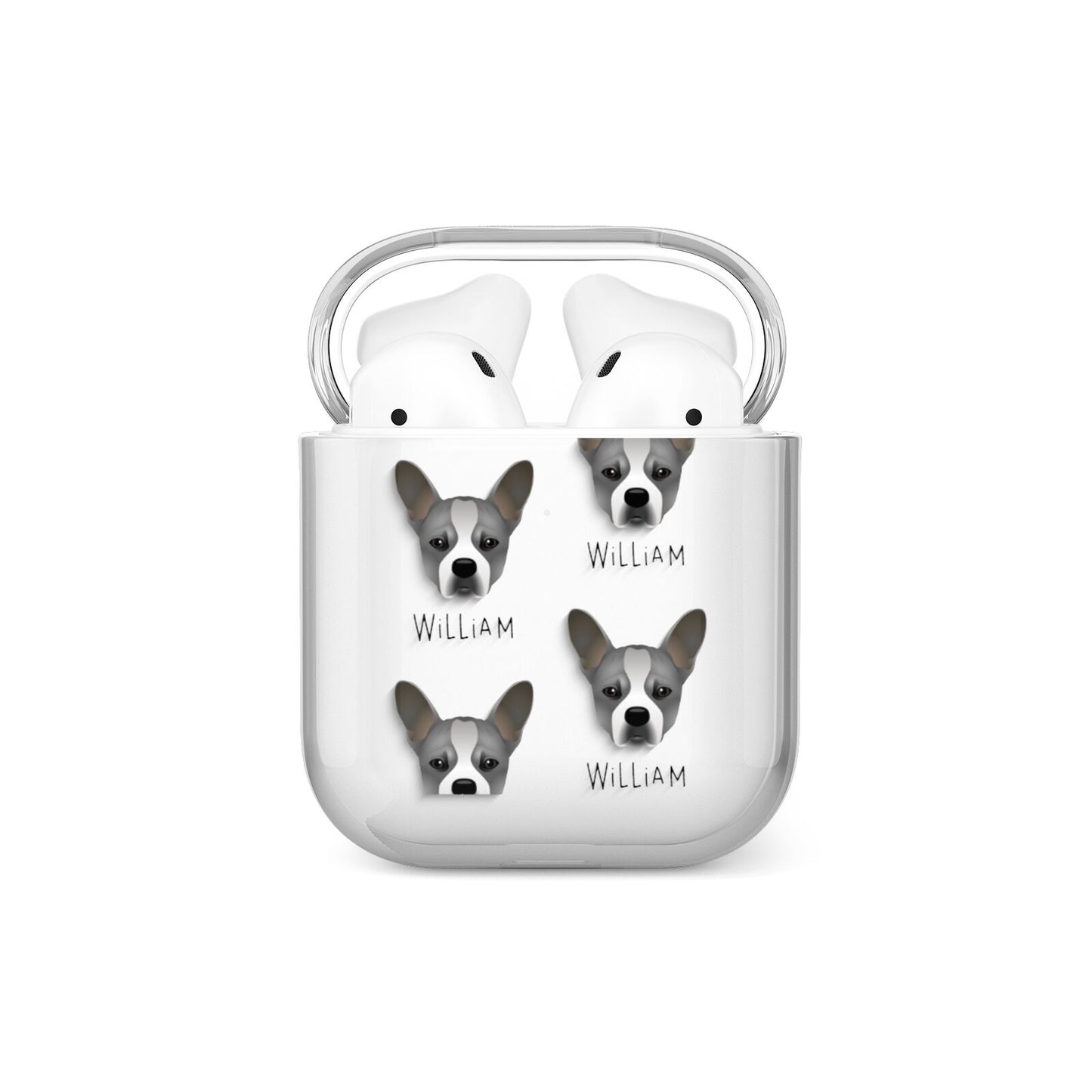French Bull Jack Icon with Name AirPods Case