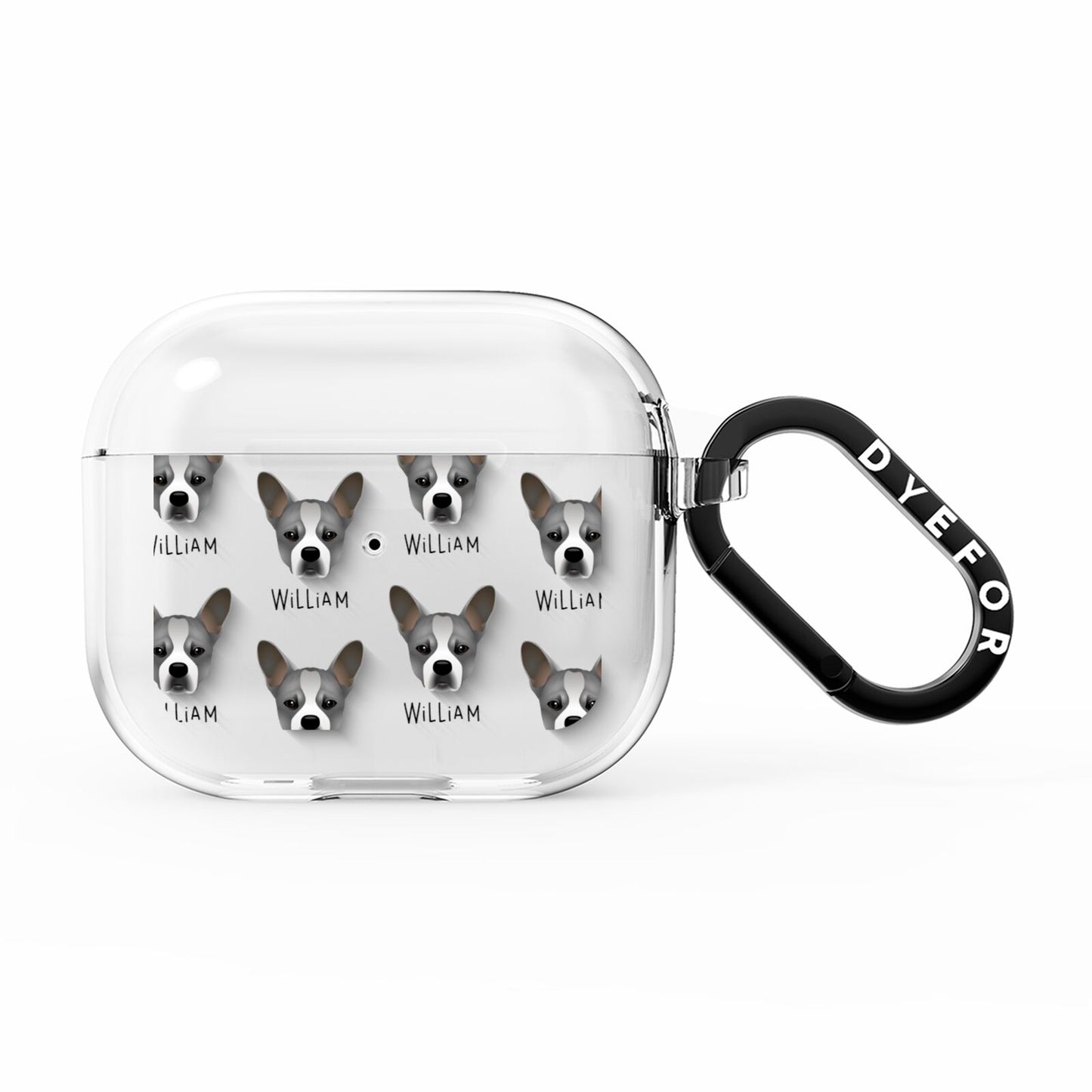 French Bull Jack Icon with Name AirPods Clear Case 3rd Gen