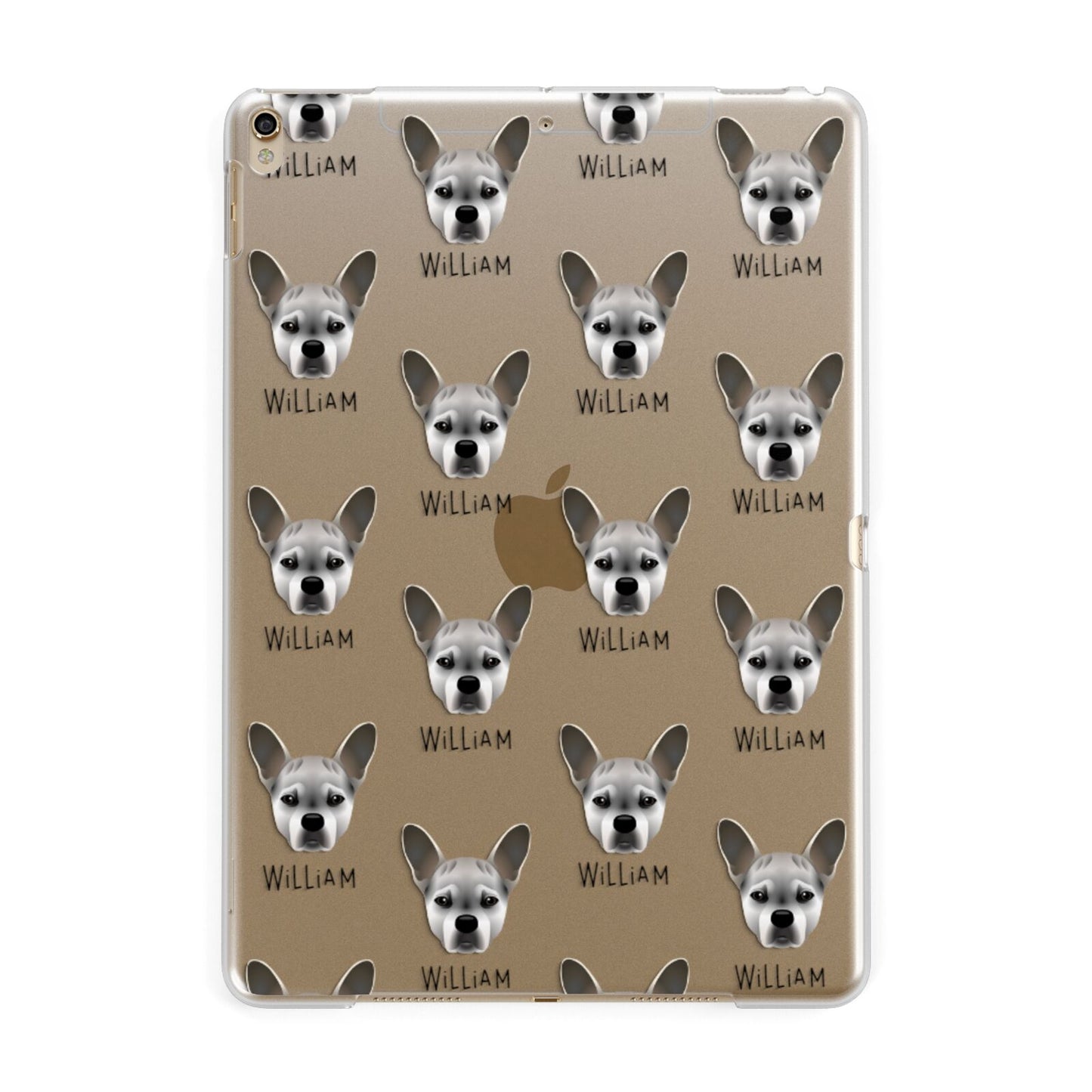 French Bull Jack Icon with Name Apple iPad Gold Case