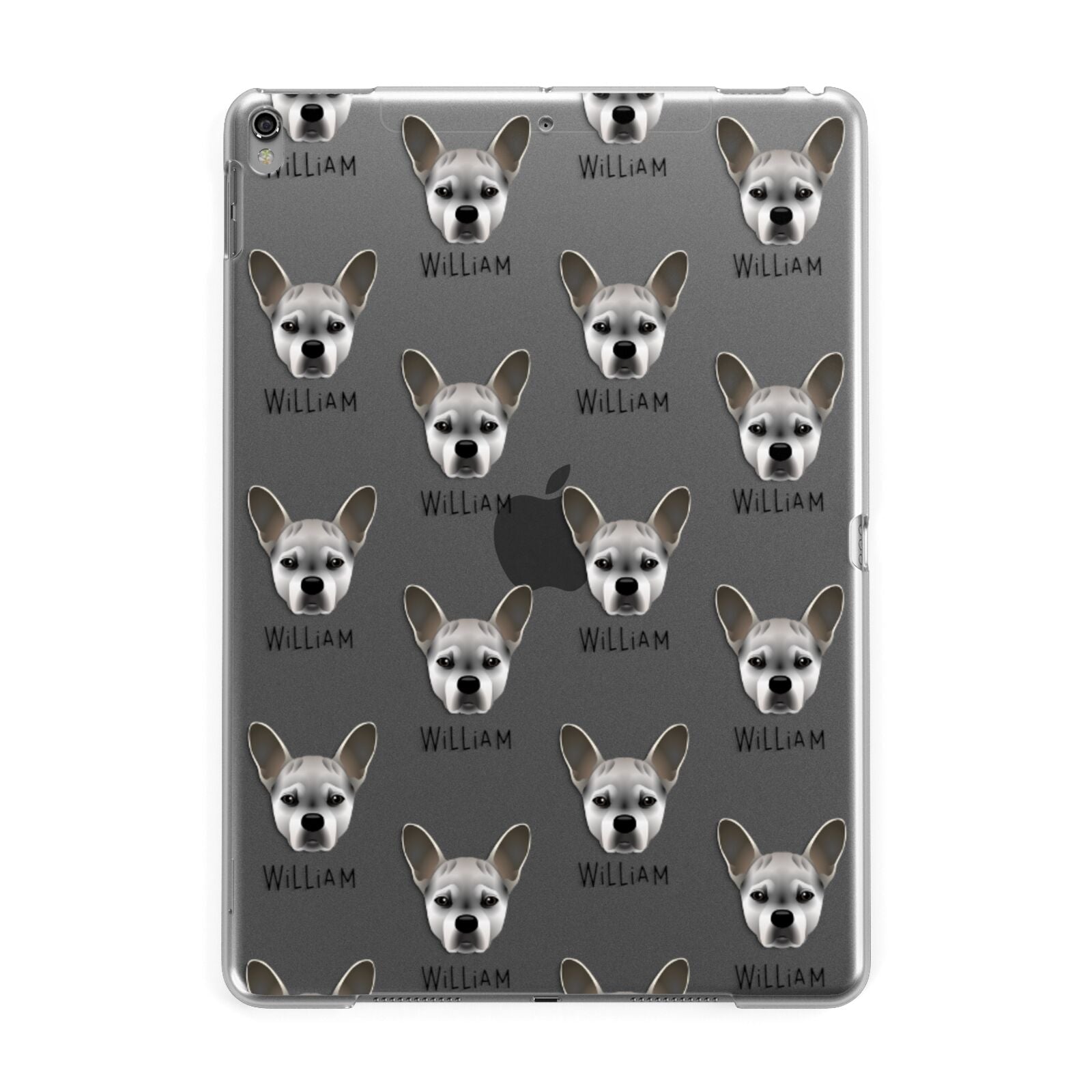 French Bull Jack Icon with Name Apple iPad Grey Case