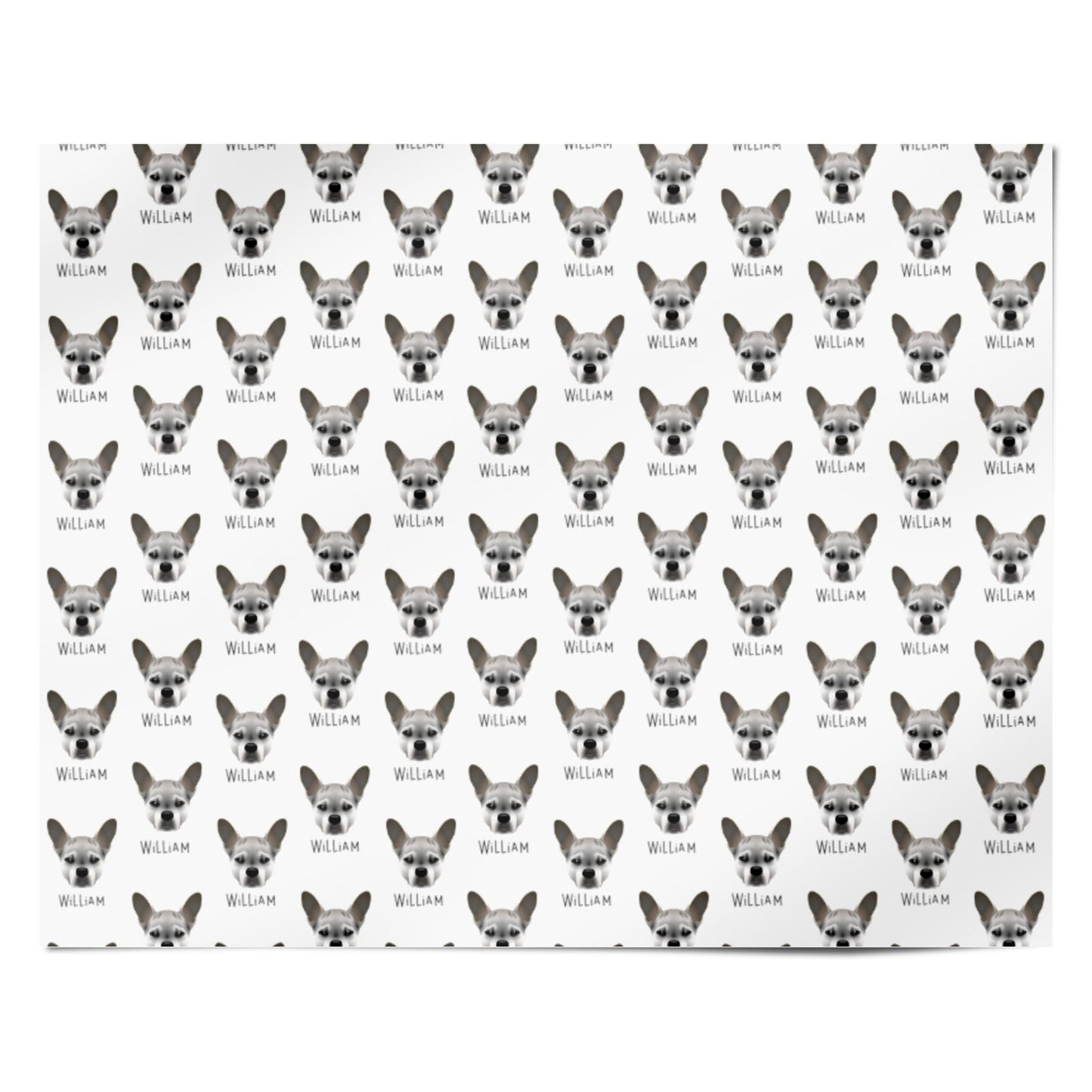 French Bull Jack Icon with Name Personalised Wrapping Paper Alternative