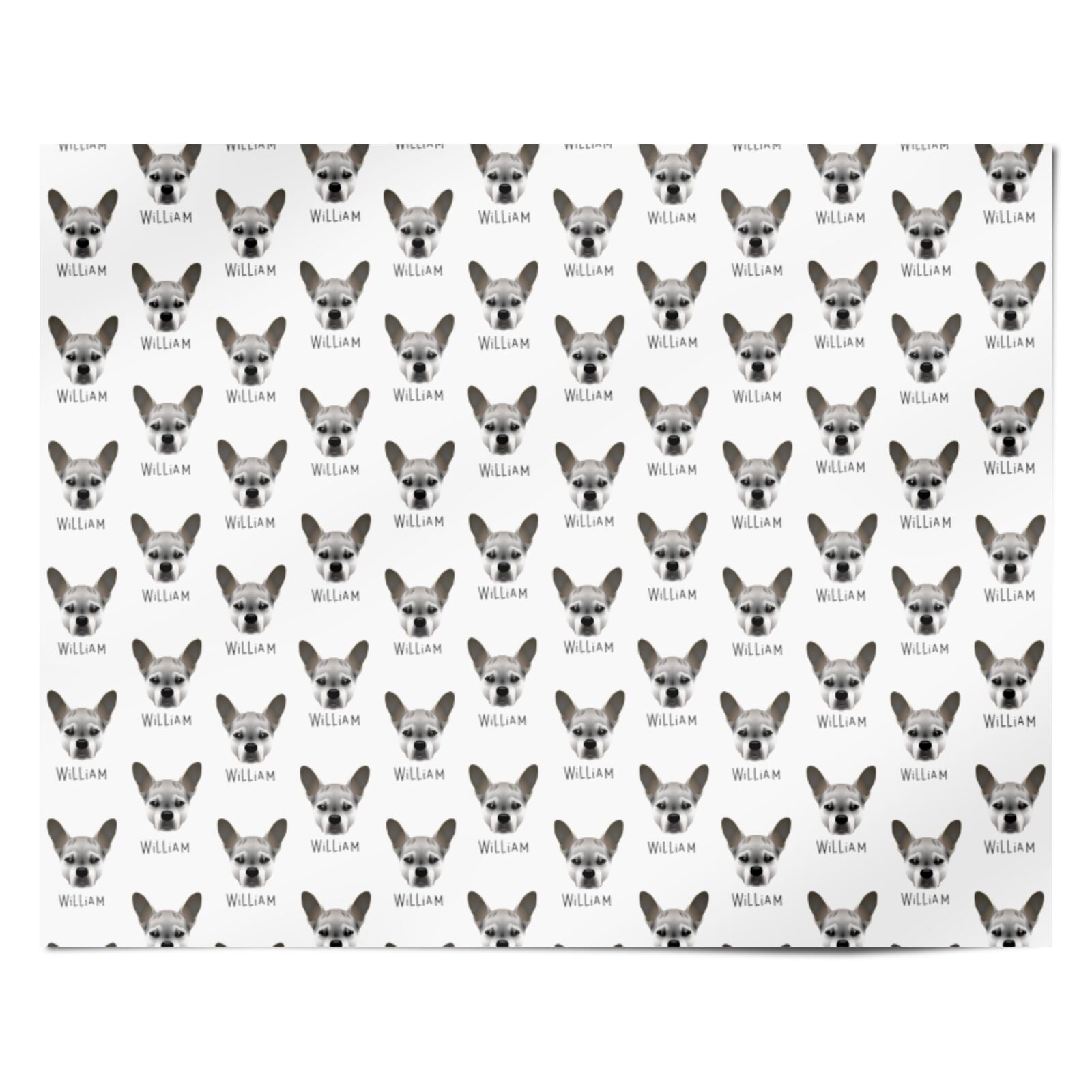 French Bull Jack Icon with Name Personalised Wrapping Paper Alternative