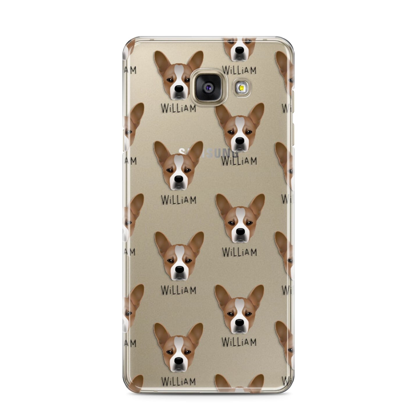 French Bull Jack Icon with Name Samsung Galaxy A3 2016 Case on gold phone