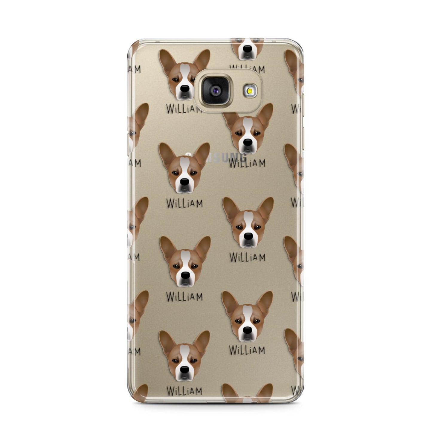 French Bull Jack Icon with Name Samsung Galaxy A7 2016 Case on gold phone