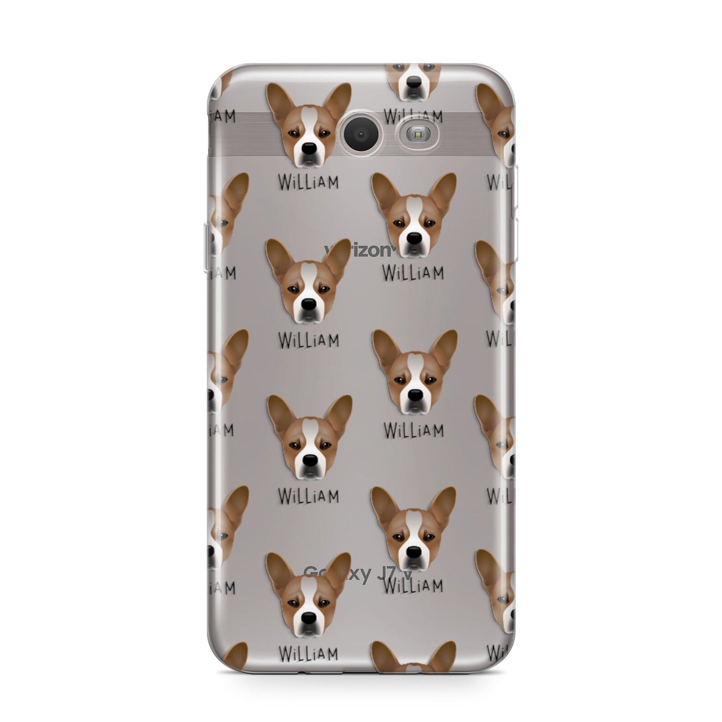 French Bull Jack Icon with Name Samsung Galaxy J7 2017 Case