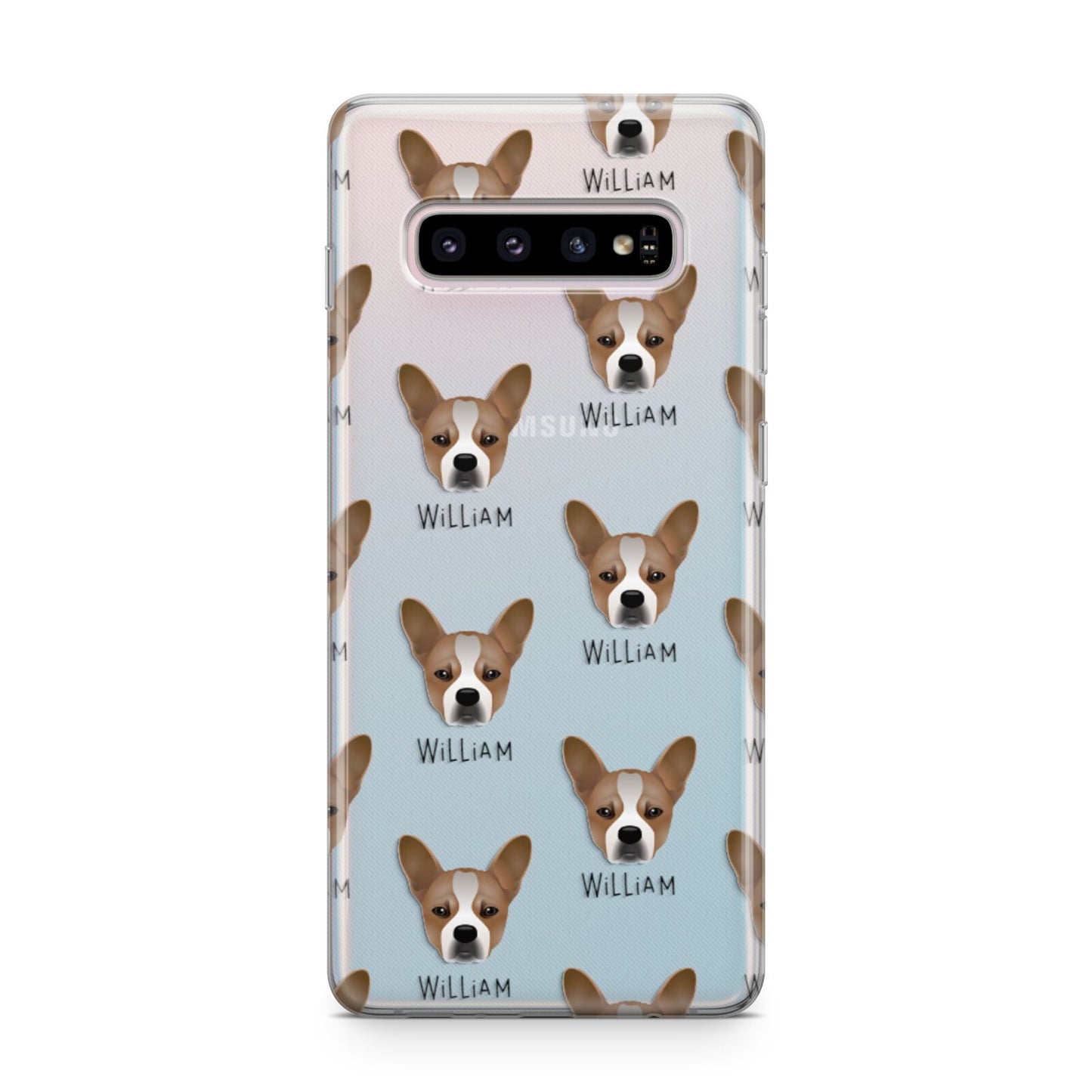 French Bull Jack Icon with Name Samsung Galaxy S10 Plus Case