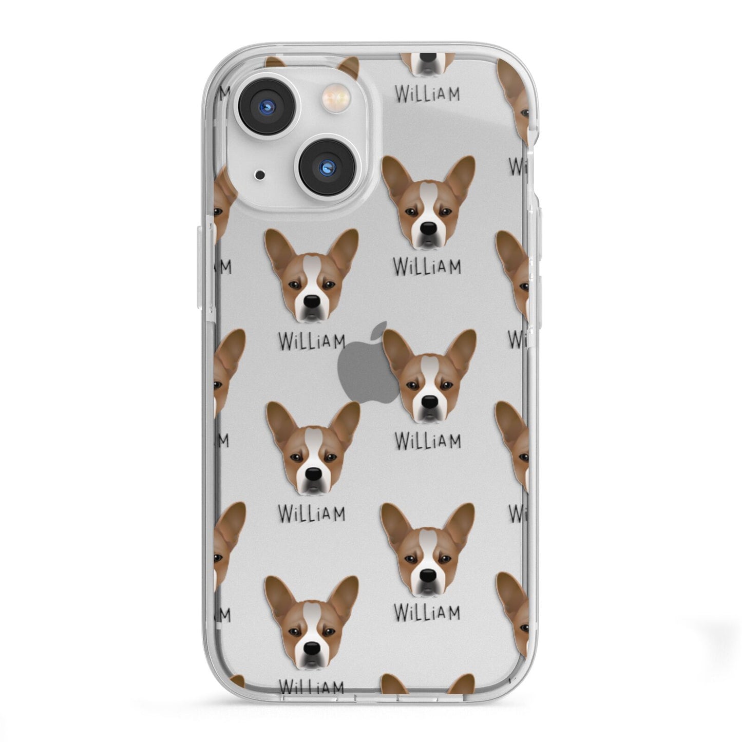 French Bull Jack Icon with Name iPhone 13 Mini TPU Impact Case with White Edges