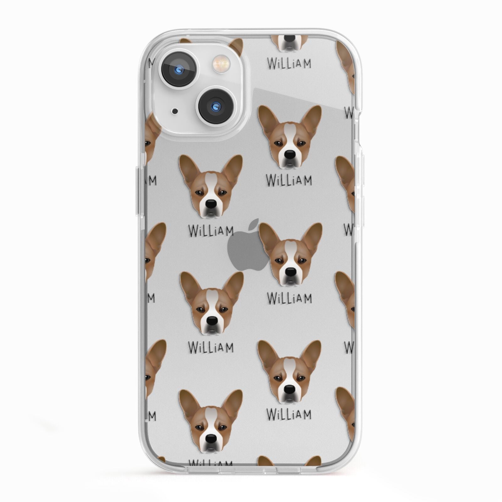 French Bull Jack Icon with Name iPhone 13 TPU Impact Case with White Edges