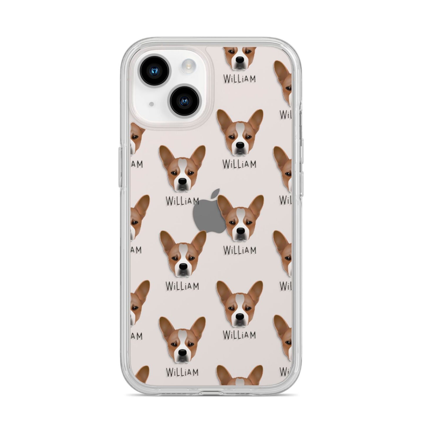 French Bull Jack Icon with Name iPhone 14 Clear Tough Case Starlight