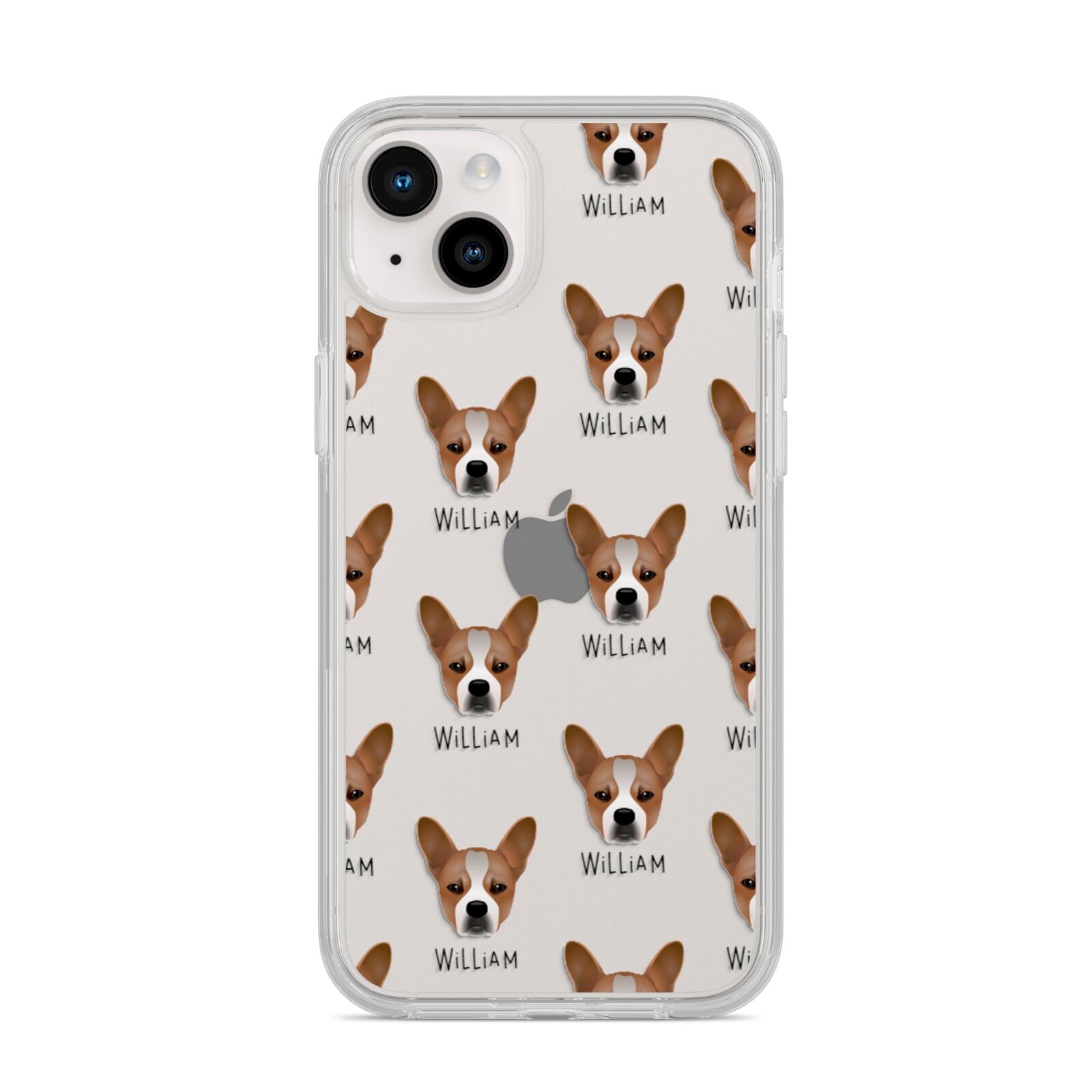 French Bull Jack Icon with Name iPhone 14 Plus Clear Tough Case Starlight