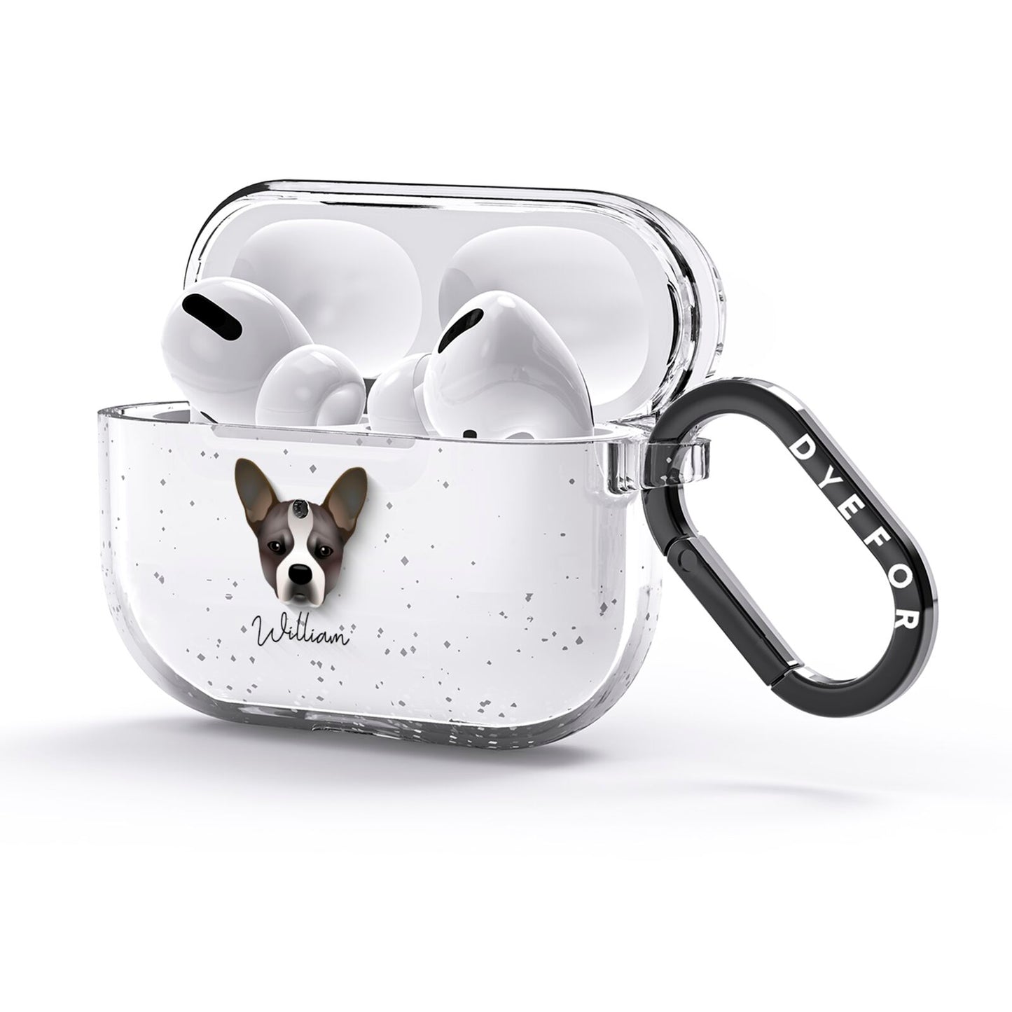 French Bull Jack Personalised AirPods Glitter Case 3rd Gen Side Image