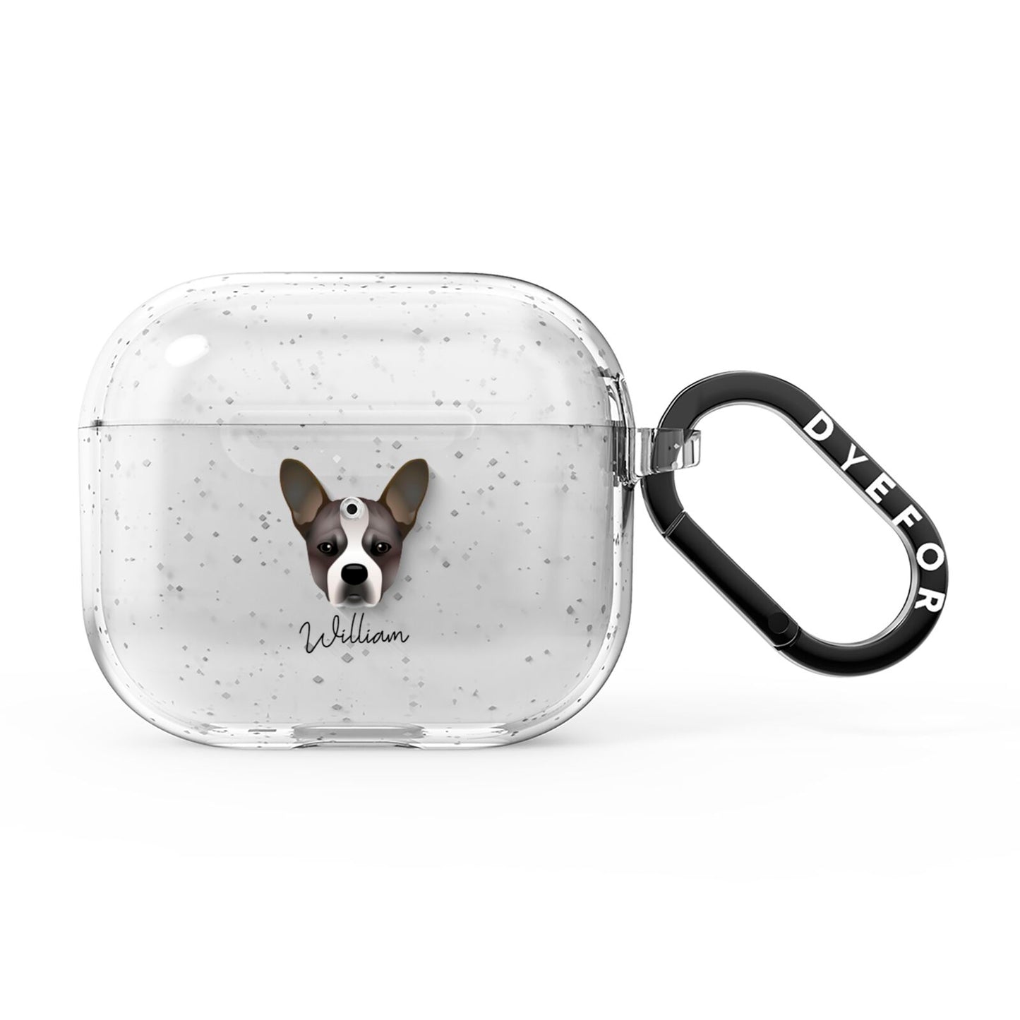 French Bull Jack Personalised AirPods Glitter Case 3rd Gen