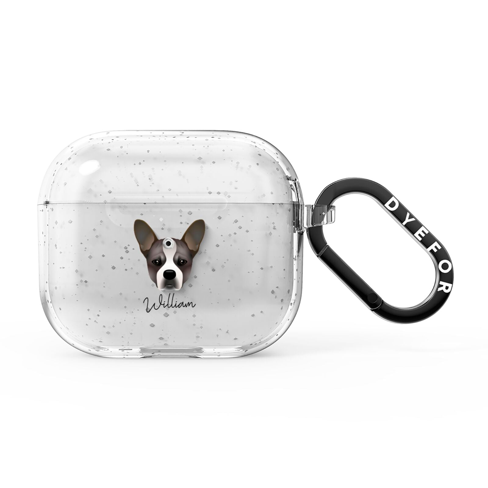 French Bull Jack Personalised AirPods Glitter Case 3rd Gen