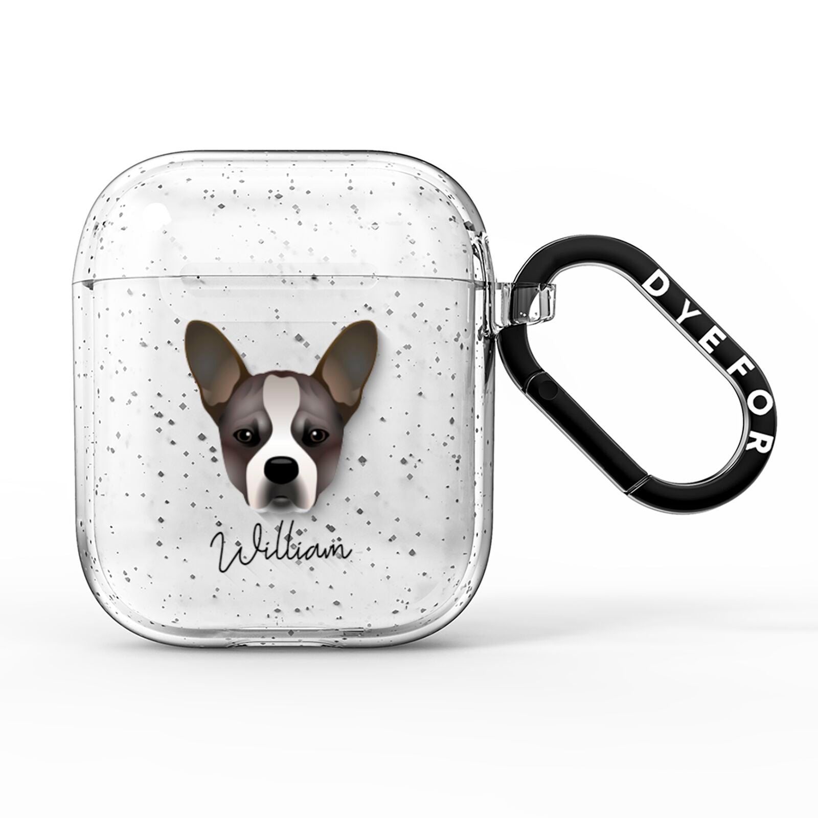 French Bull Jack Personalised AirPods Glitter Case