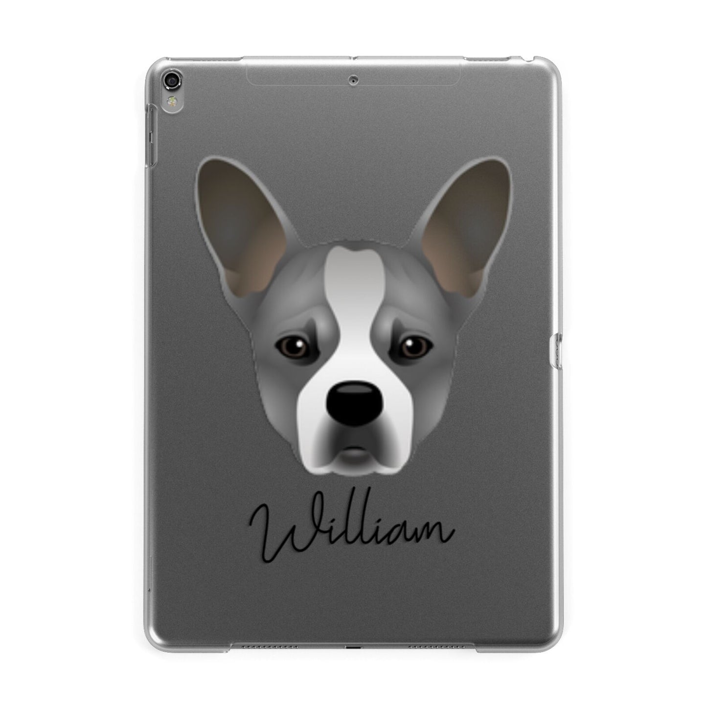French Bull Jack Personalised Apple iPad Grey Case
