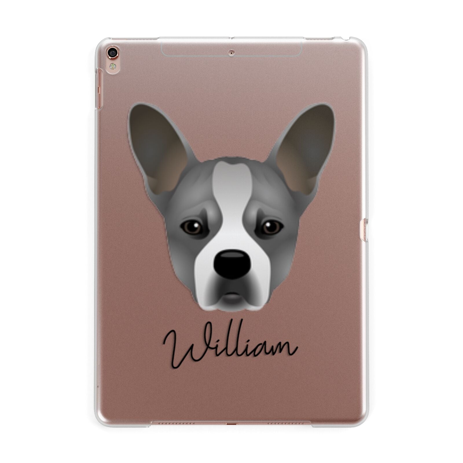 French Bull Jack Personalised Apple iPad Rose Gold Case
