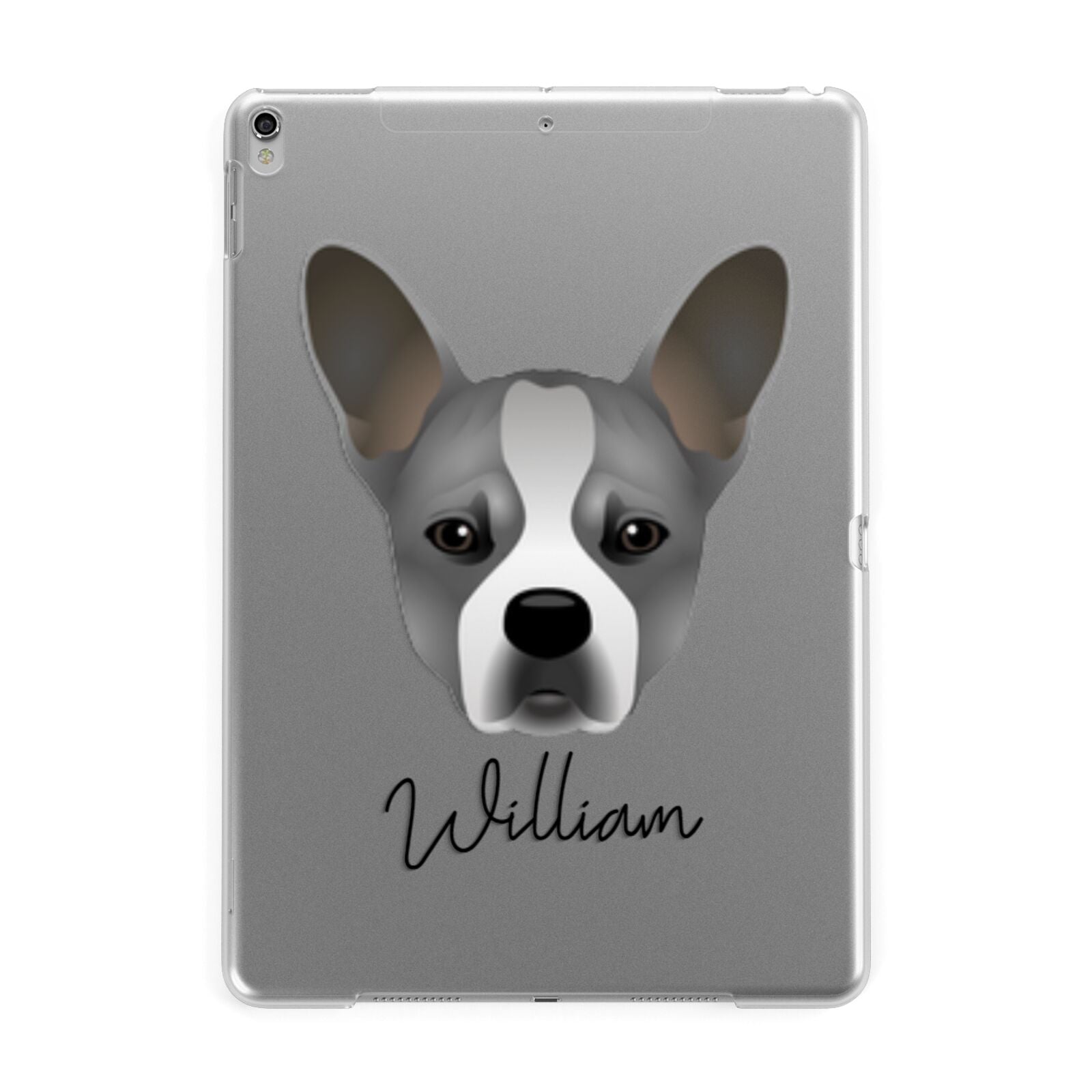 French Bull Jack Personalised Apple iPad Silver Case