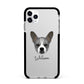 French Bull Jack Personalised Apple iPhone 11 Pro Max in Silver with Black Impact Case