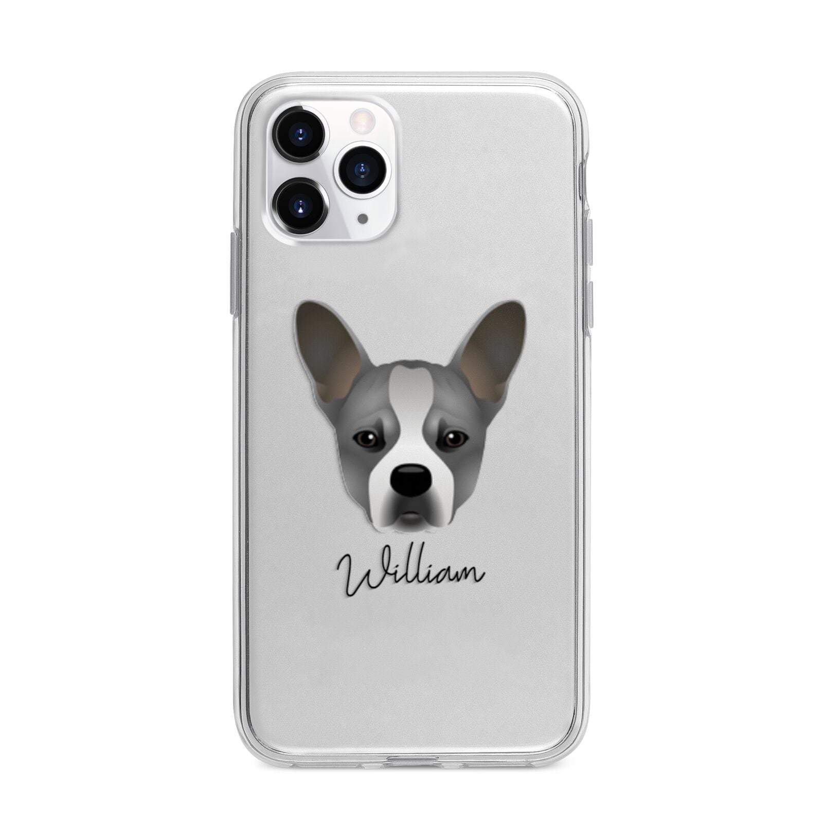 French Bull Jack Personalised Apple iPhone 11 Pro Max in Silver with Bumper Case