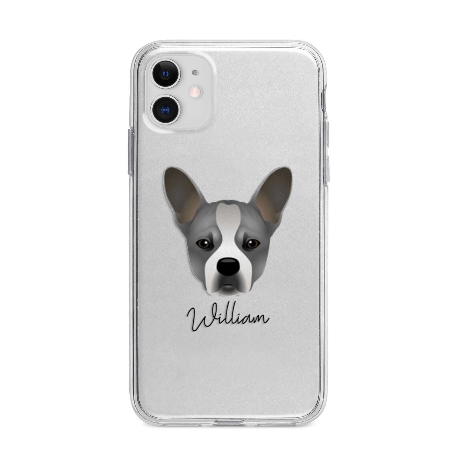 French Bull Jack Personalised Apple iPhone 11 in White with Bumper Case