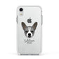 French Bull Jack Personalised Apple iPhone XR Impact Case White Edge on Silver Phone