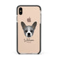 French Bull Jack Personalised Apple iPhone Xs Max Impact Case Black Edge on Gold Phone