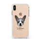 French Bull Jack Personalised Apple iPhone Xs Max Impact Case White Edge on Gold Phone