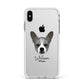 French Bull Jack Personalised Apple iPhone Xs Max Impact Case White Edge on Silver Phone