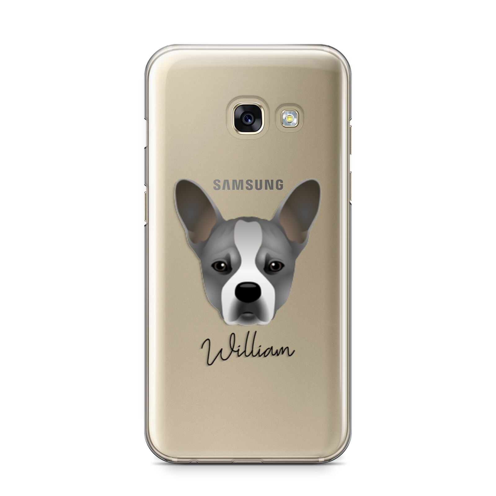 French Bull Jack Personalised Samsung Galaxy A3 2017 Case on gold phone