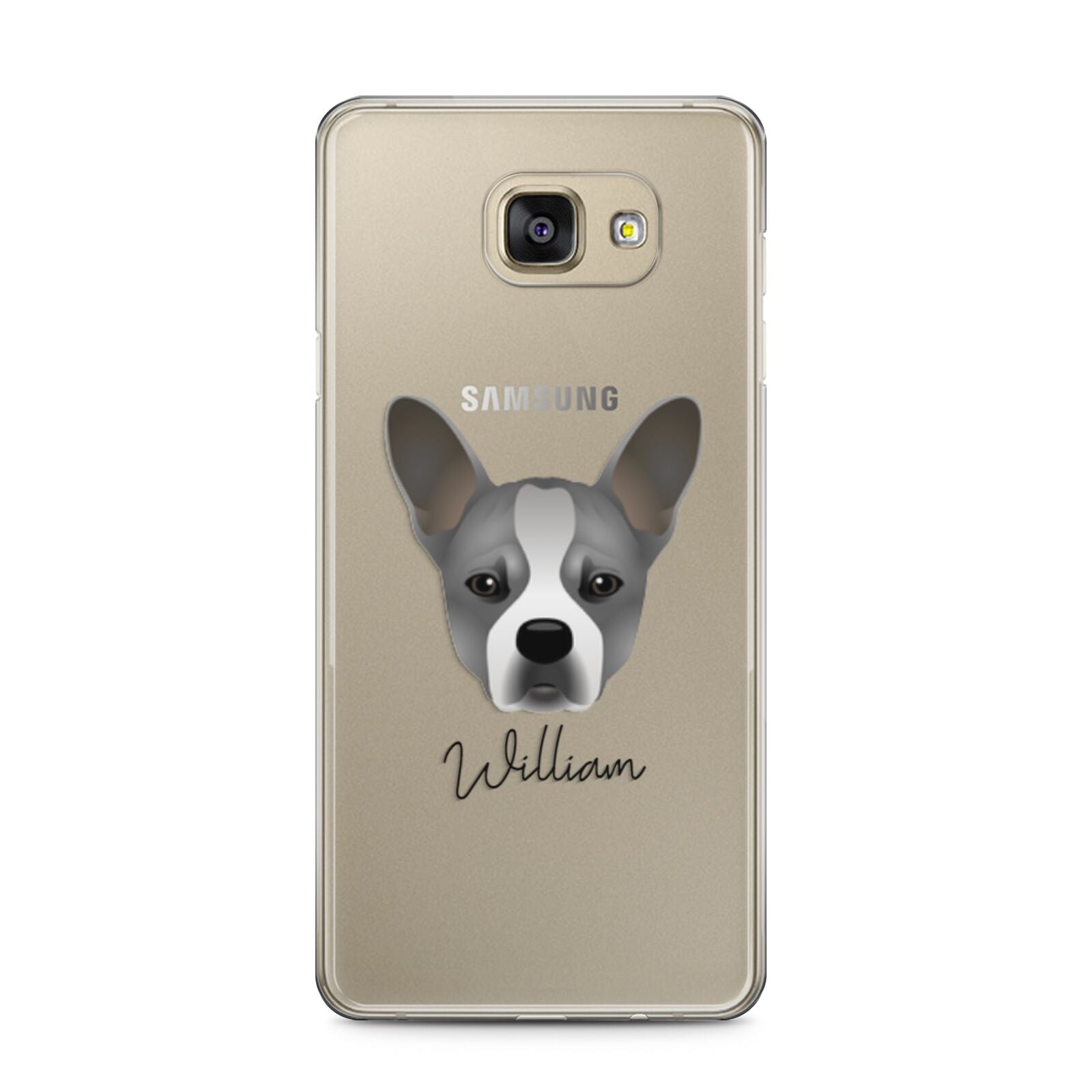 French Bull Jack Personalised Samsung Galaxy A5 2016 Case on gold phone