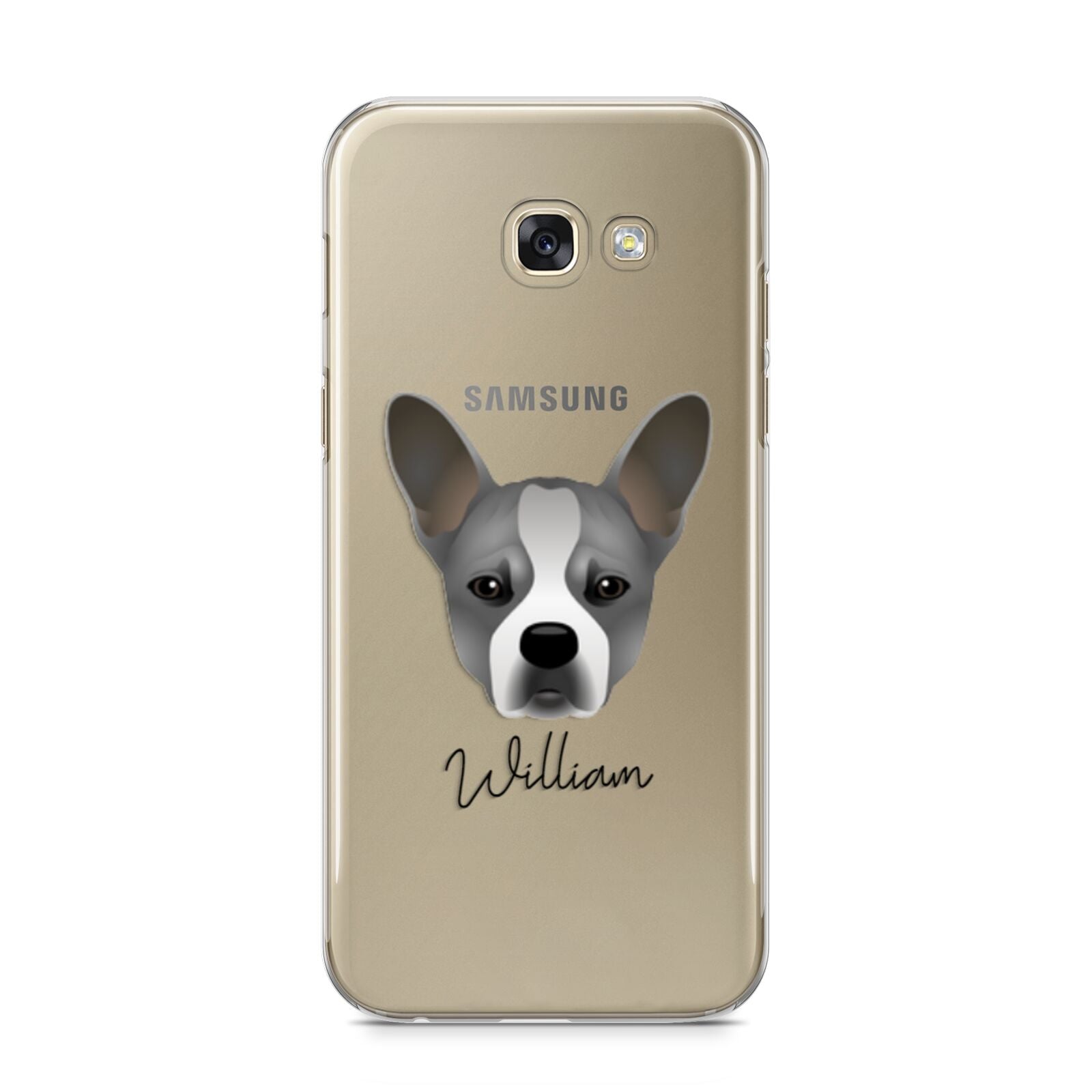 French Bull Jack Personalised Samsung Galaxy A5 2017 Case on gold phone