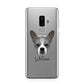 French Bull Jack Personalised Samsung Galaxy S9 Plus Case on Silver phone