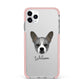 French Bull Jack Personalised iPhone 11 Pro Max Impact Pink Edge Case