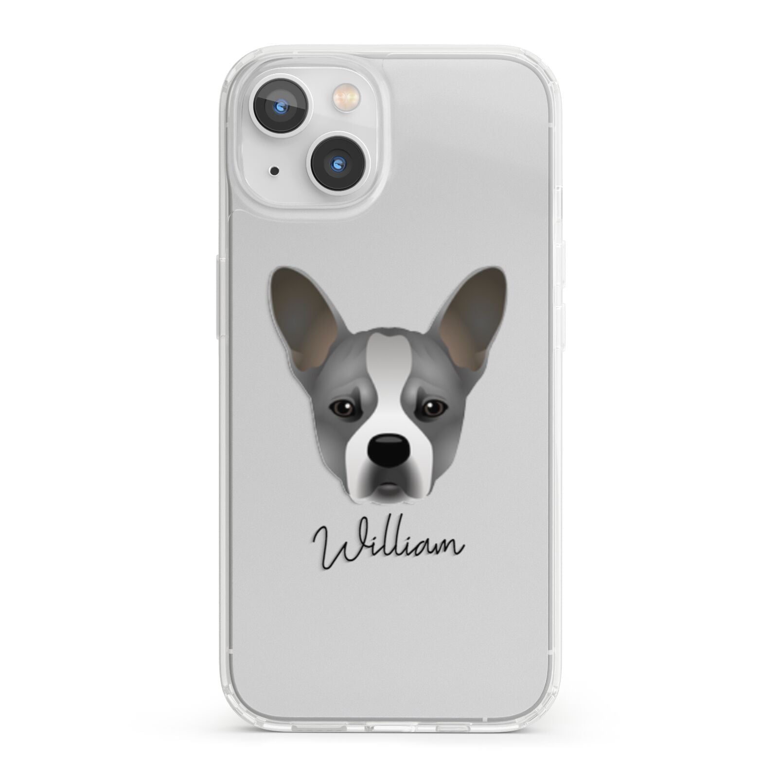 French Bull Jack Personalised iPhone 13 Clear Bumper Case