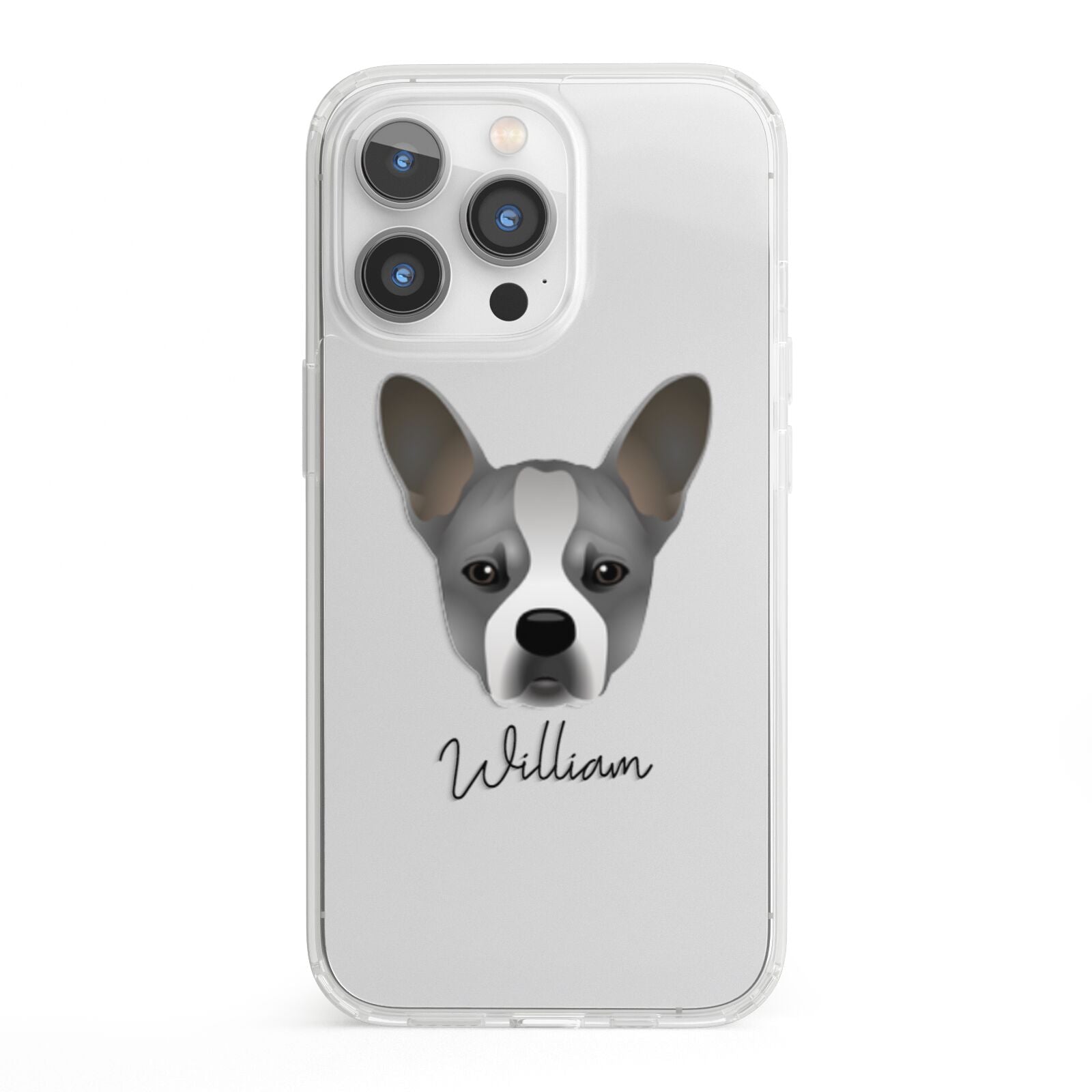 French Bull Jack Personalised iPhone 13 Pro Clear Bumper Case