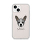 French Bull Jack Personalised iPhone 14 Clear Tough Case Starlight