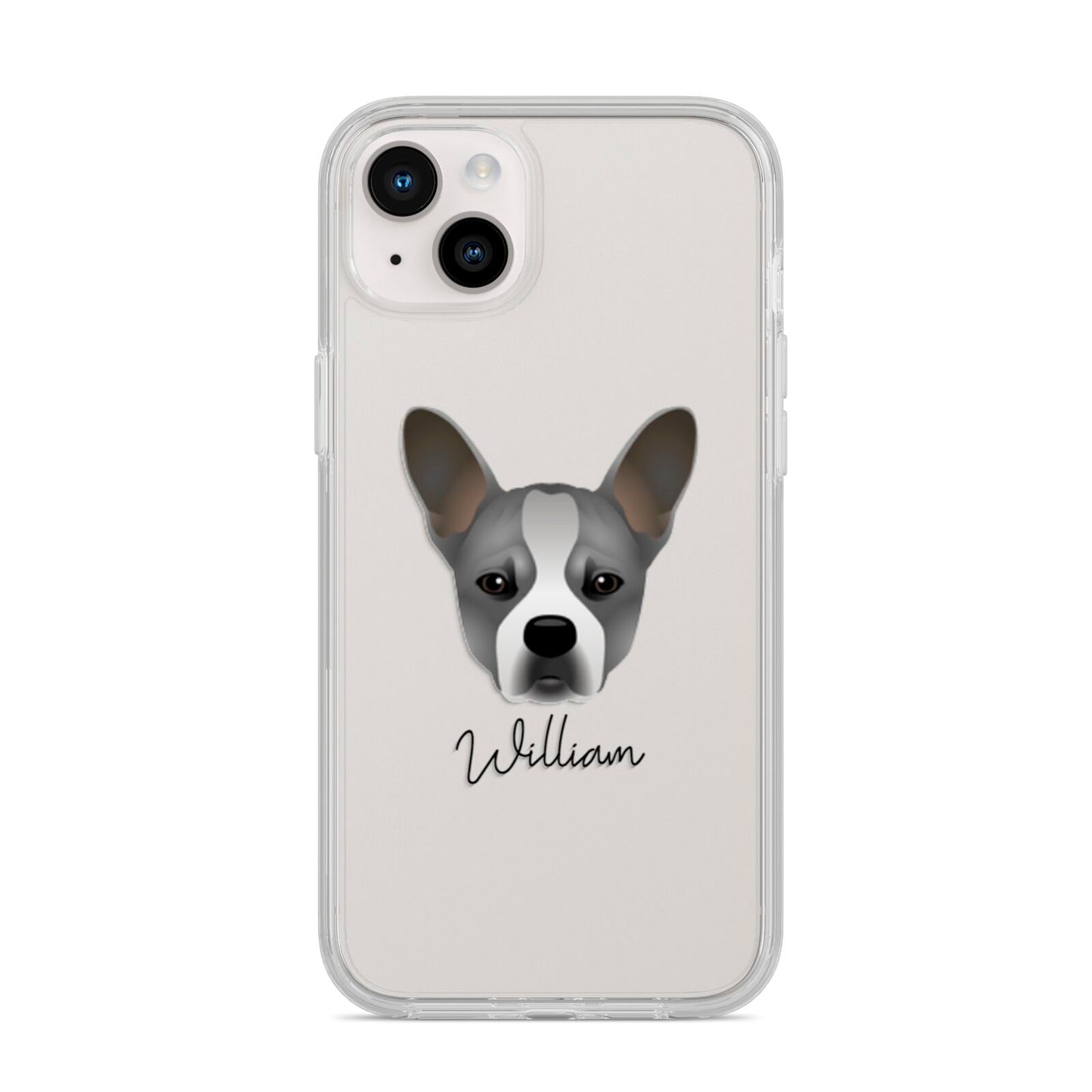 French Bull Jack Personalised iPhone 14 Plus Clear Tough Case Starlight