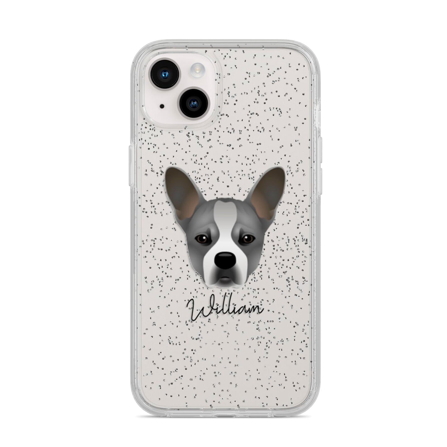 French Bull Jack Personalised iPhone 14 Plus Glitter Tough Case Starlight