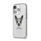 French Bull Jack Personalised iPhone 14 Pro Glitter Tough Case Silver Angled Image