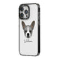 French Bull Jack Personalised iPhone 14 Pro Max Black Impact Case Side Angle on Silver phone