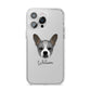 French Bull Jack Personalised iPhone 14 Pro Max Clear Tough Case Silver