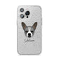 French Bull Jack Personalised iPhone 14 Pro Max Glitter Tough Case Silver