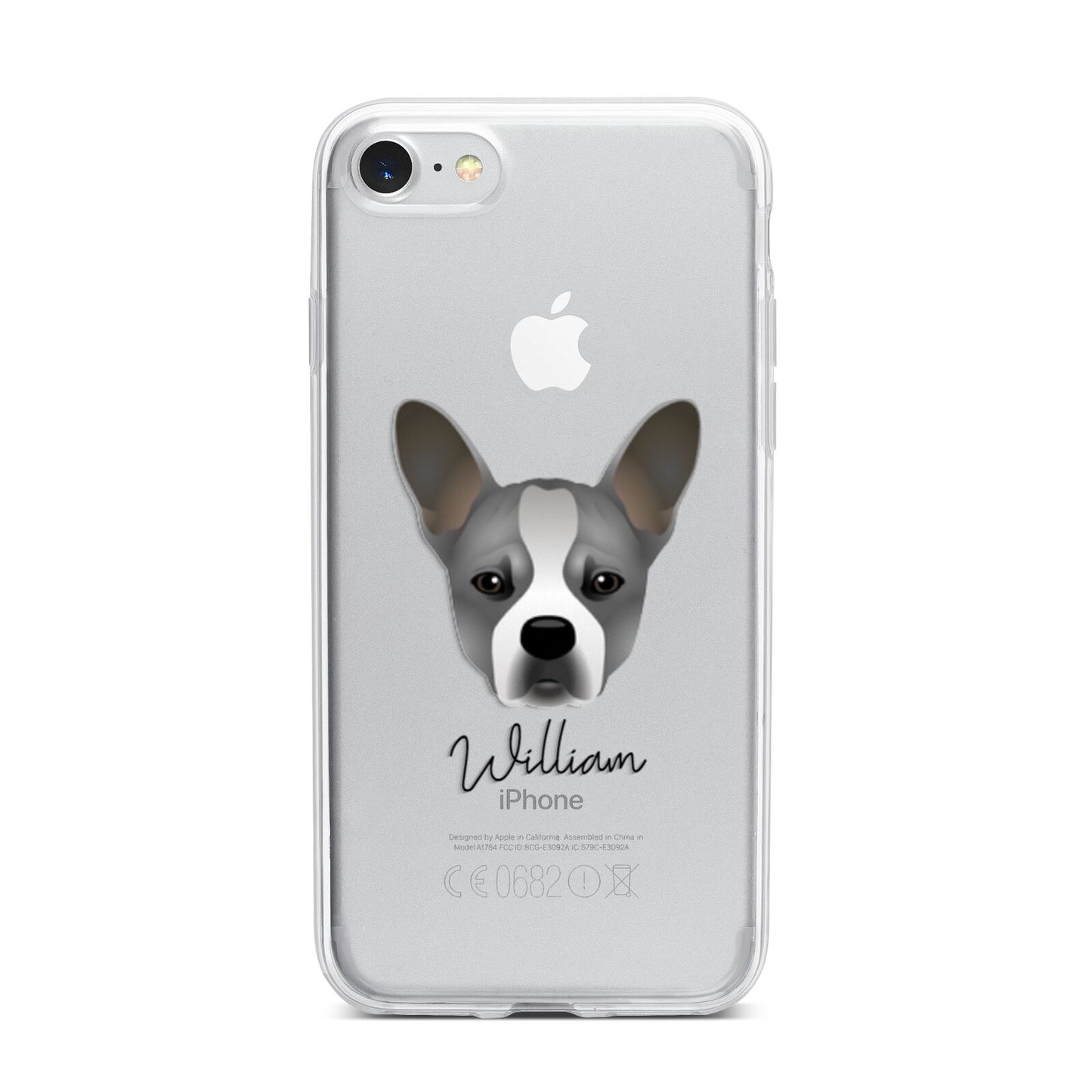 French Bull Jack Personalised iPhone 7 Bumper Case on Silver iPhone