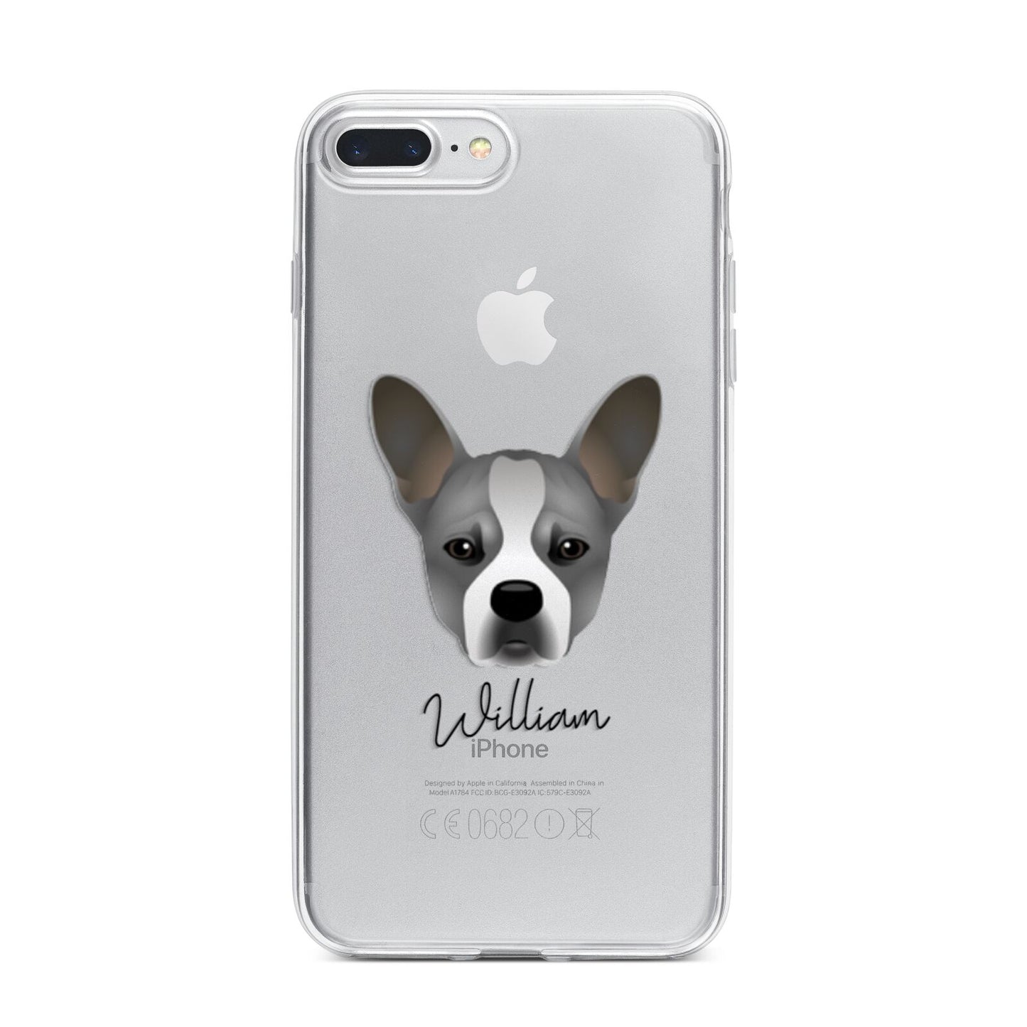 French Bull Jack Personalised iPhone 7 Plus Bumper Case on Silver iPhone