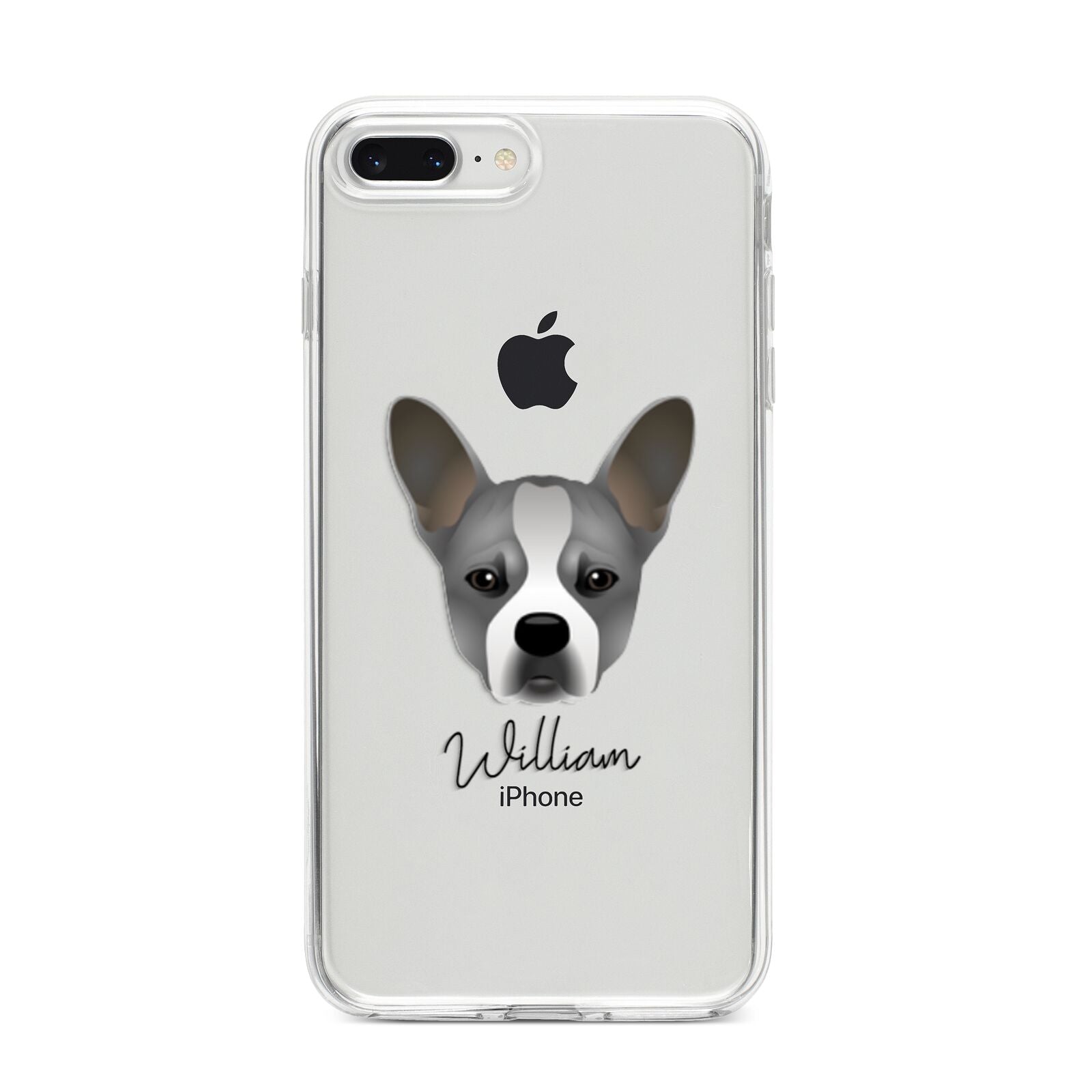 French Bull Jack Personalised iPhone 8 Plus Bumper Case on Silver iPhone