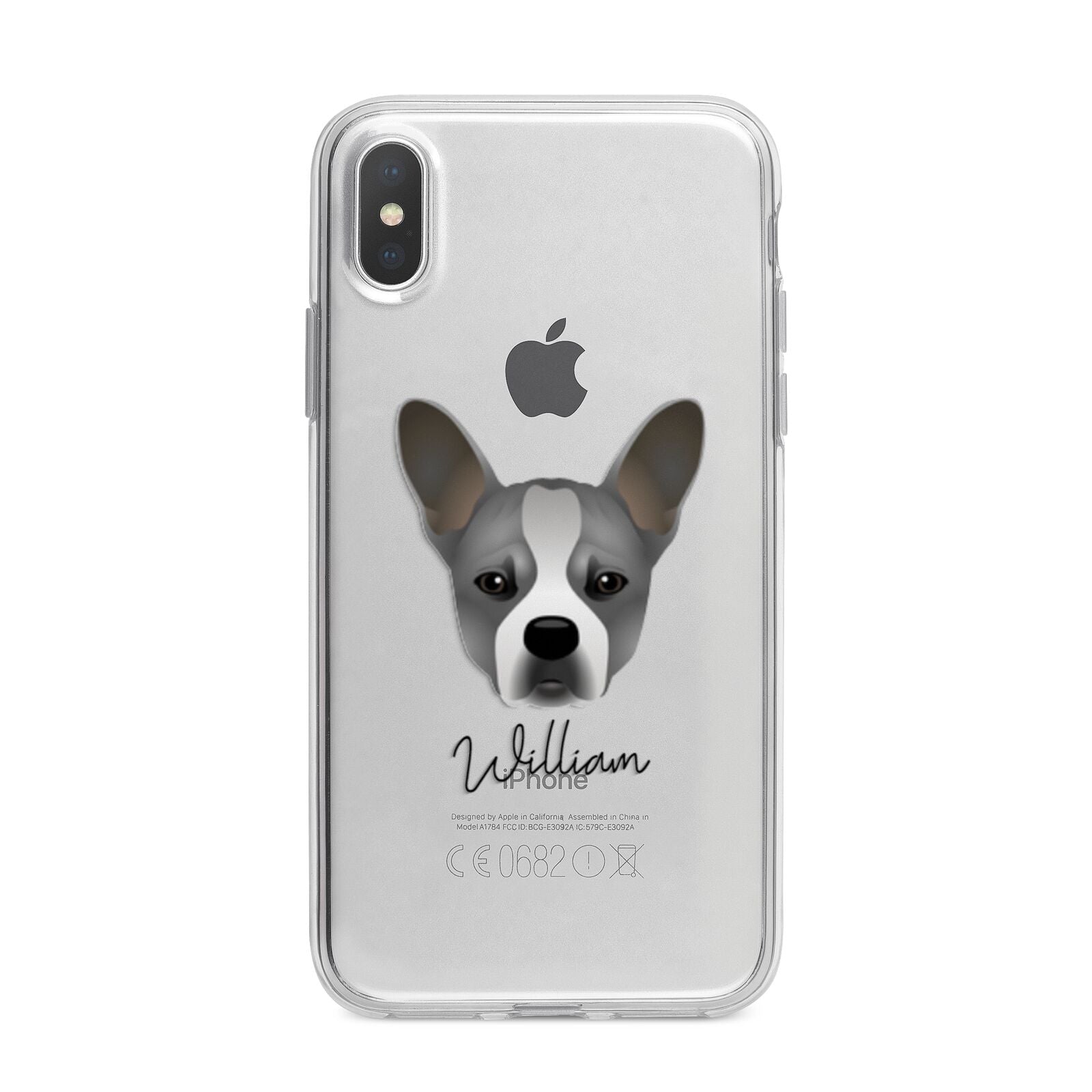 French Bull Jack Personalised iPhone X Bumper Case on Silver iPhone Alternative Image 1