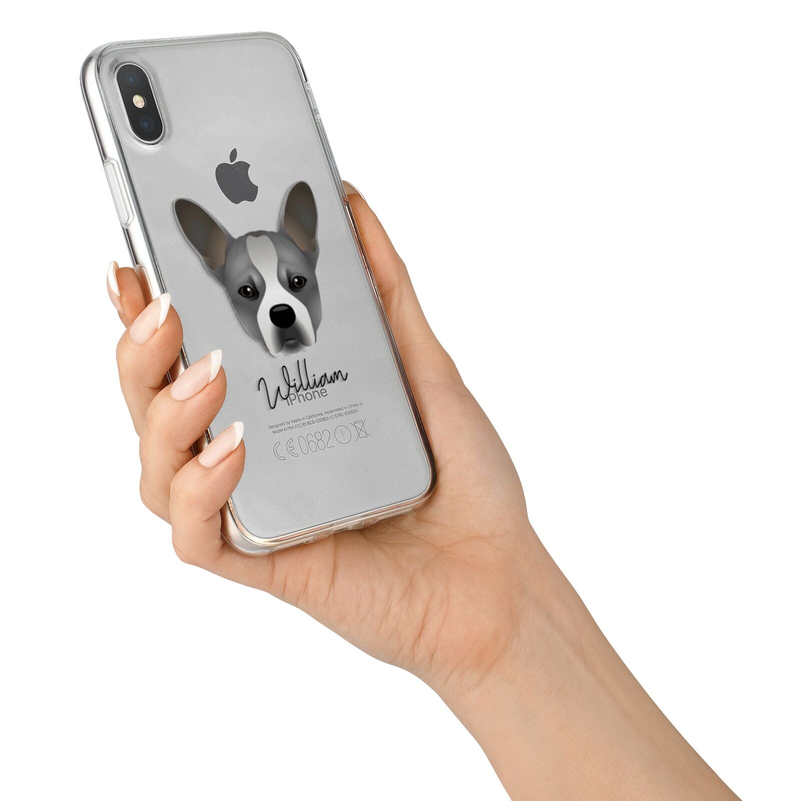 French Bull Jack Personalised iPhone X Bumper Case on Silver iPhone Alternative Image 2